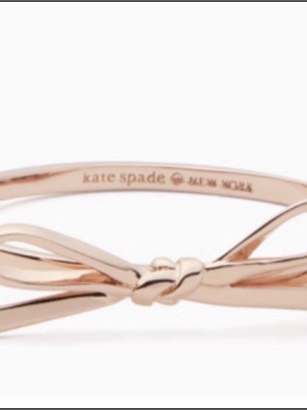 KATE SPADE New York Bow Hinged Bangle Bracelet Rose Gold Tone 2.25” - Picture 1 of 3